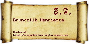 Brunczlik Henrietta névjegykártya